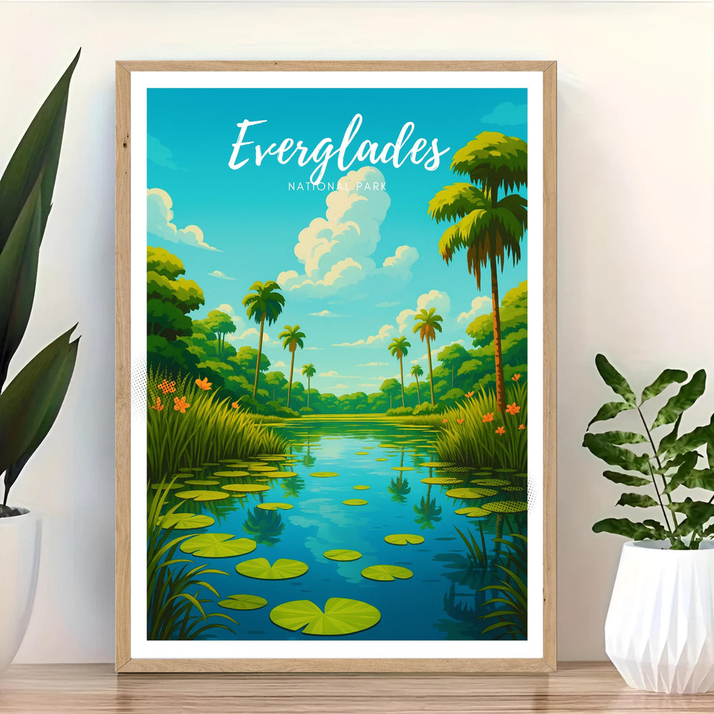 Affiche voyage - Everglades, Parc National, Floride, USA - art moderne, impression, poster
