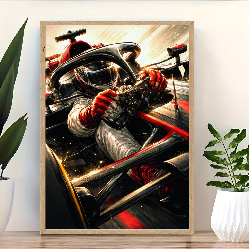 Affiche sport - Course Automobile, Formule 1, Pilote, Circuit - art moderne, impression, poster