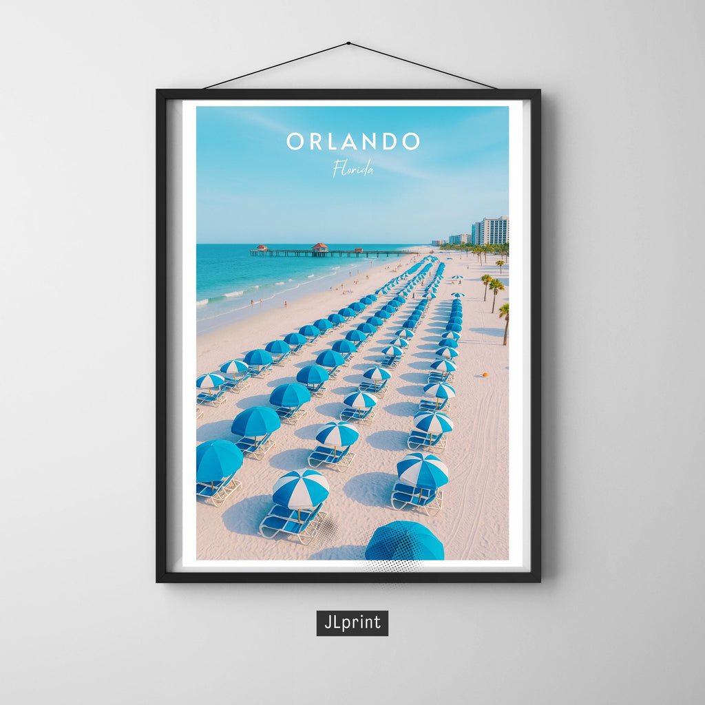 Affiche voyage - Orlando, Floride, USA, Amerique - art moderne, impression, poster