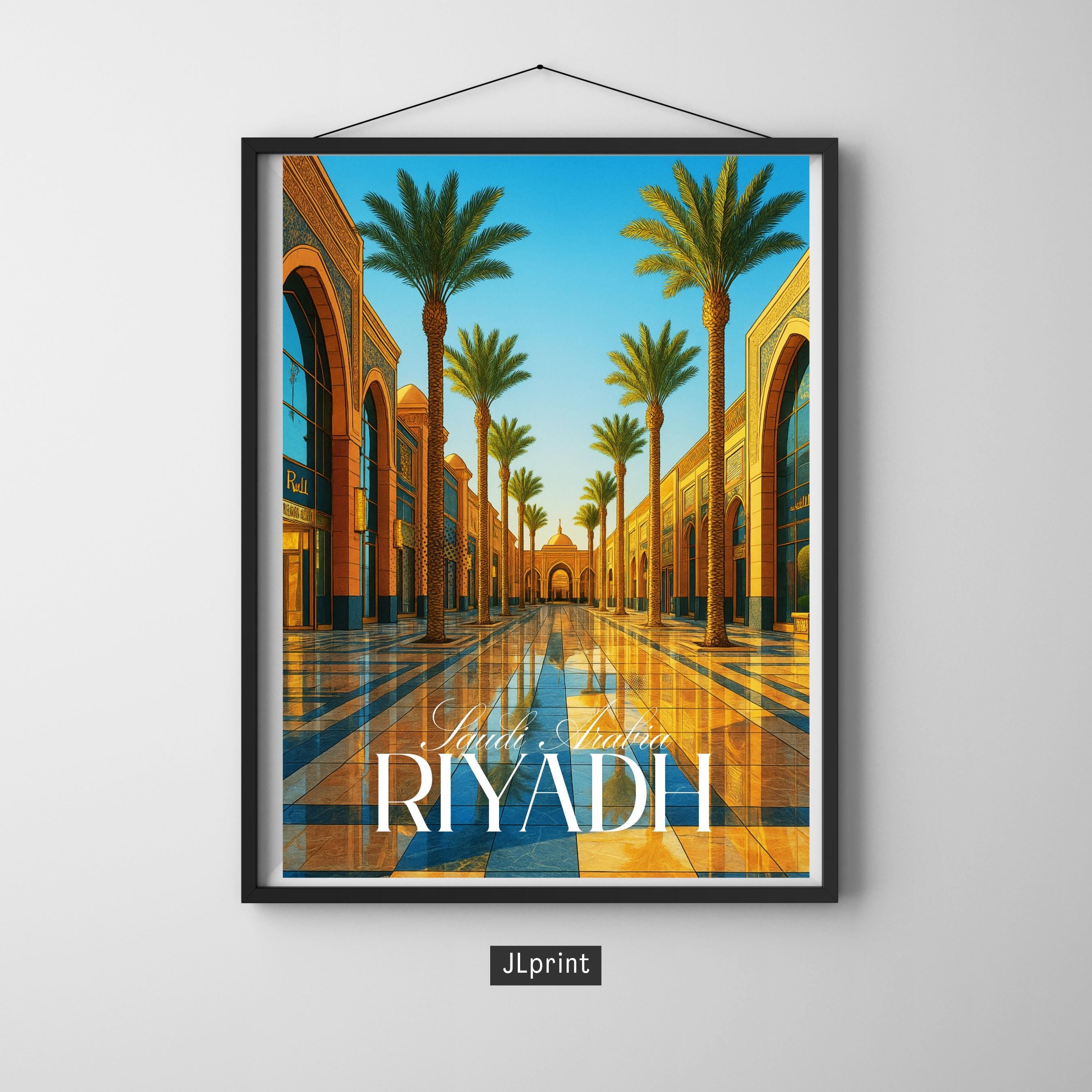 Affiche voyage - Riyadh, Arabie Saoudite, Moyen Orient, Asie - art moderne, impression, poster