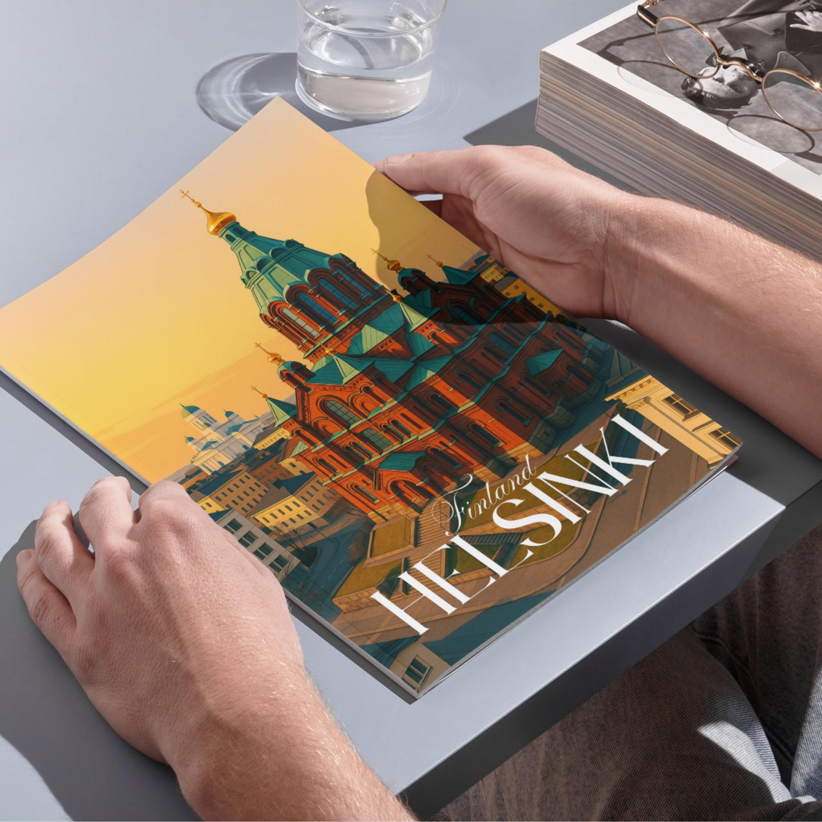 Affiche voyage - Helsinki, Finlande, Europe, Cathédrale Uspenski- art moderne, impression, poster