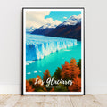 Affiche voyage -  Los Glaciares, Parc National, Argentine, Glacier - art moderne, impression, poster