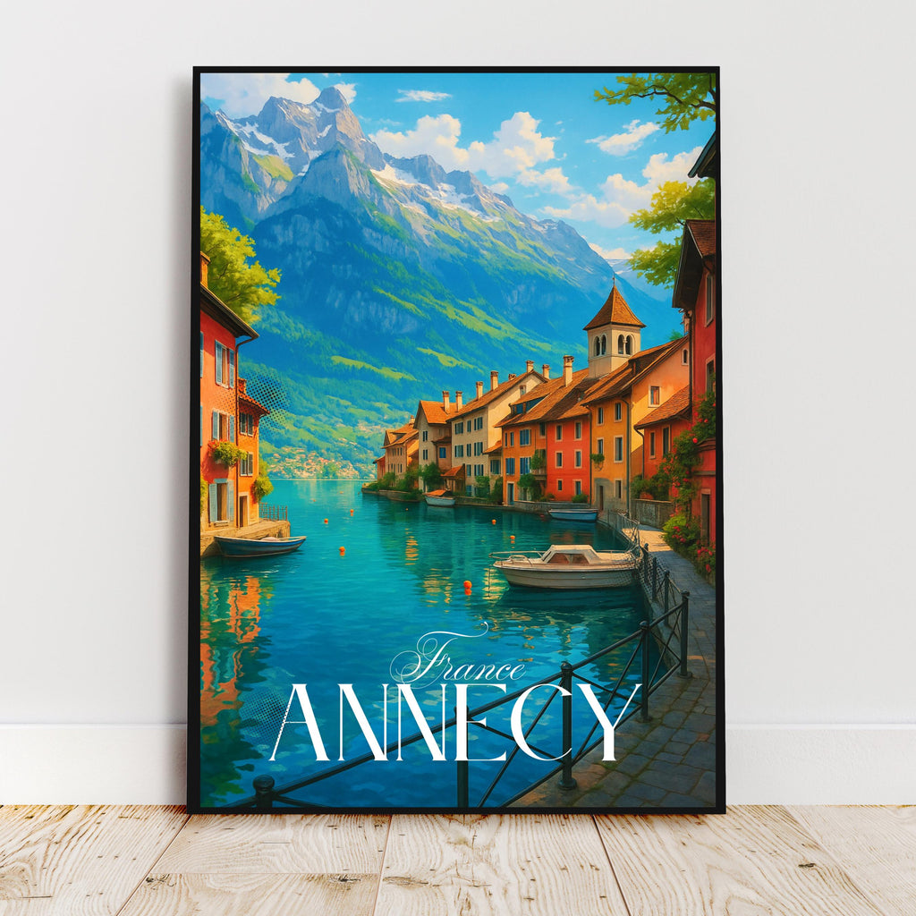 Affiche voyage - Annecy, Alpes, France, Lac Annecy - art moderne, impression, poster