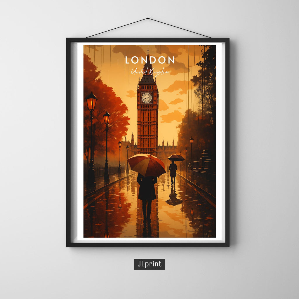 Affiche voyage - Londres, Angleterre, Royaume Uni, Big Ben - art moderne, impression, poster