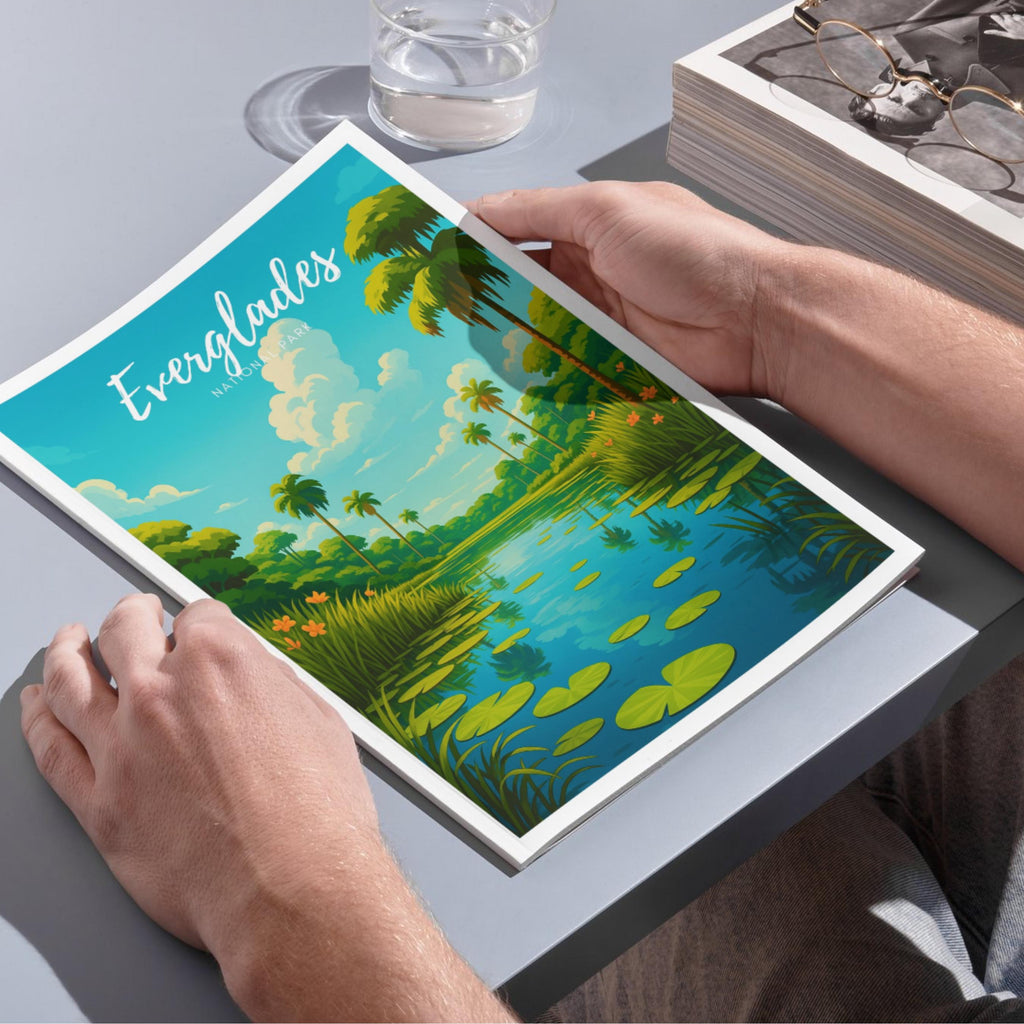 Affiche voyage - Everglades, Parc National, Floride, USA - art moderne, impression, poster
