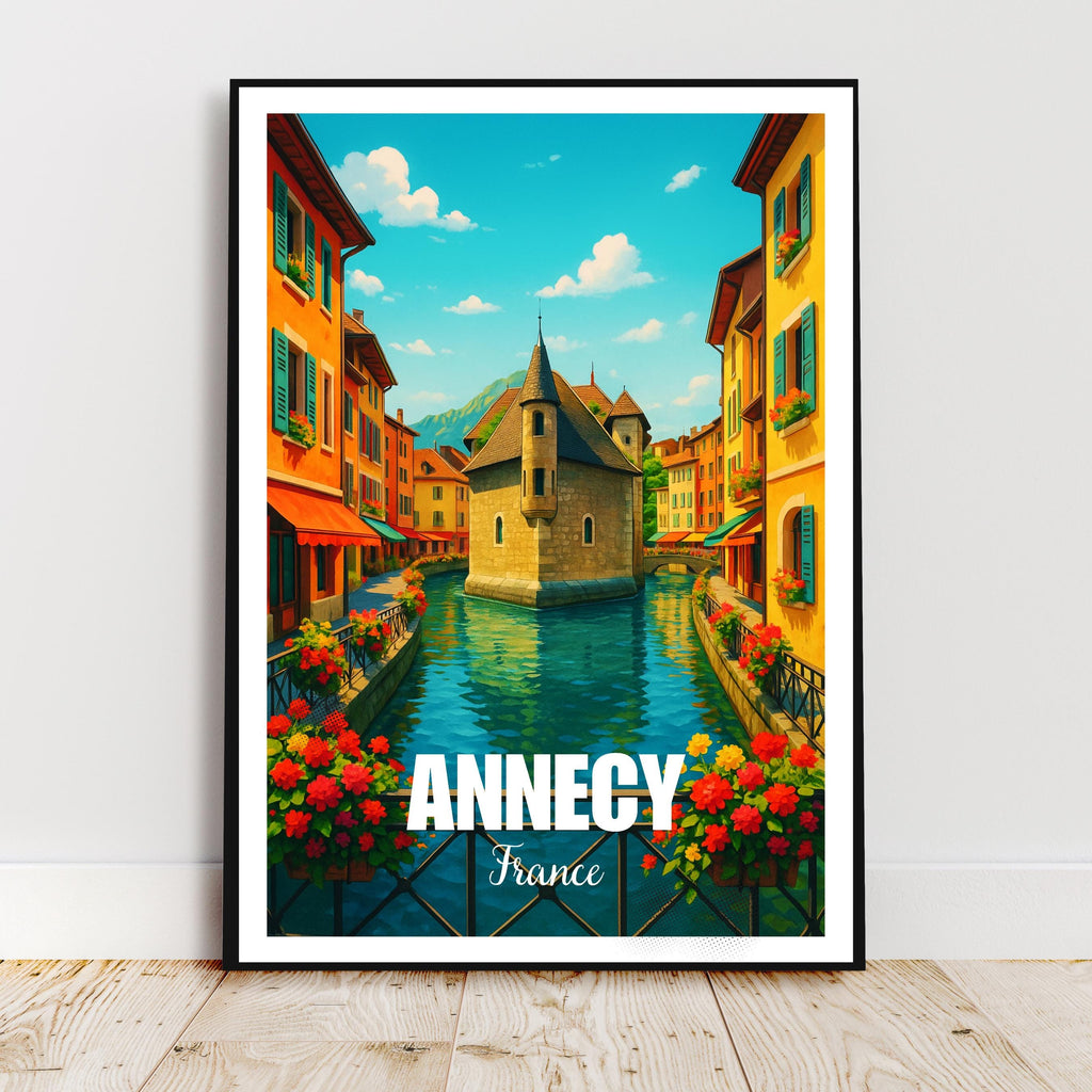 Affiche voyage - Annecy, Alpes, France, Lac Annecy - art moderne, impression, poster