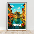 Affiche voyage - Annecy, Alpes, France, Lac Annecy - art moderne, impression, poster