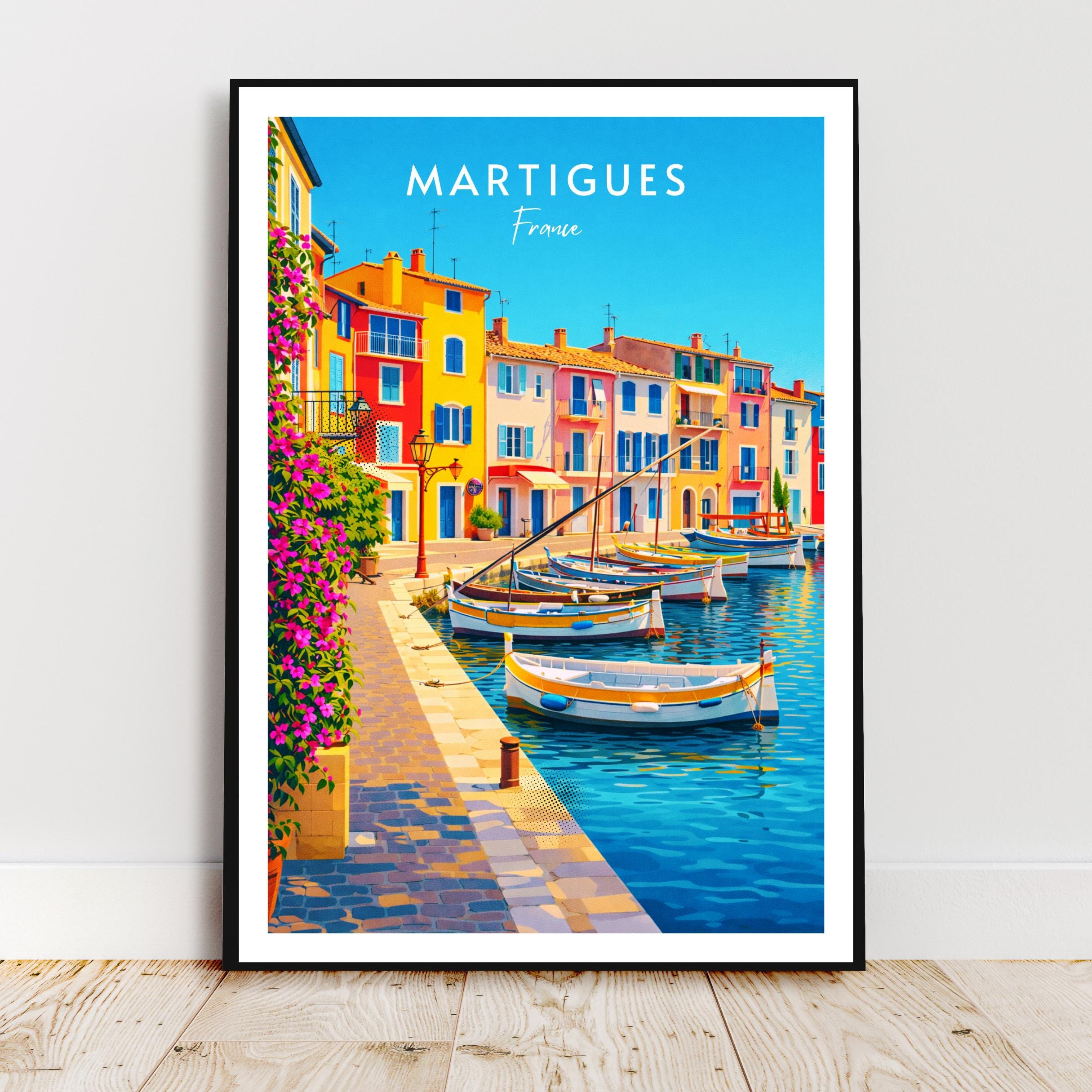 Affiche voyage - Martigues, Provence, France, Port - moderne, impression, poster