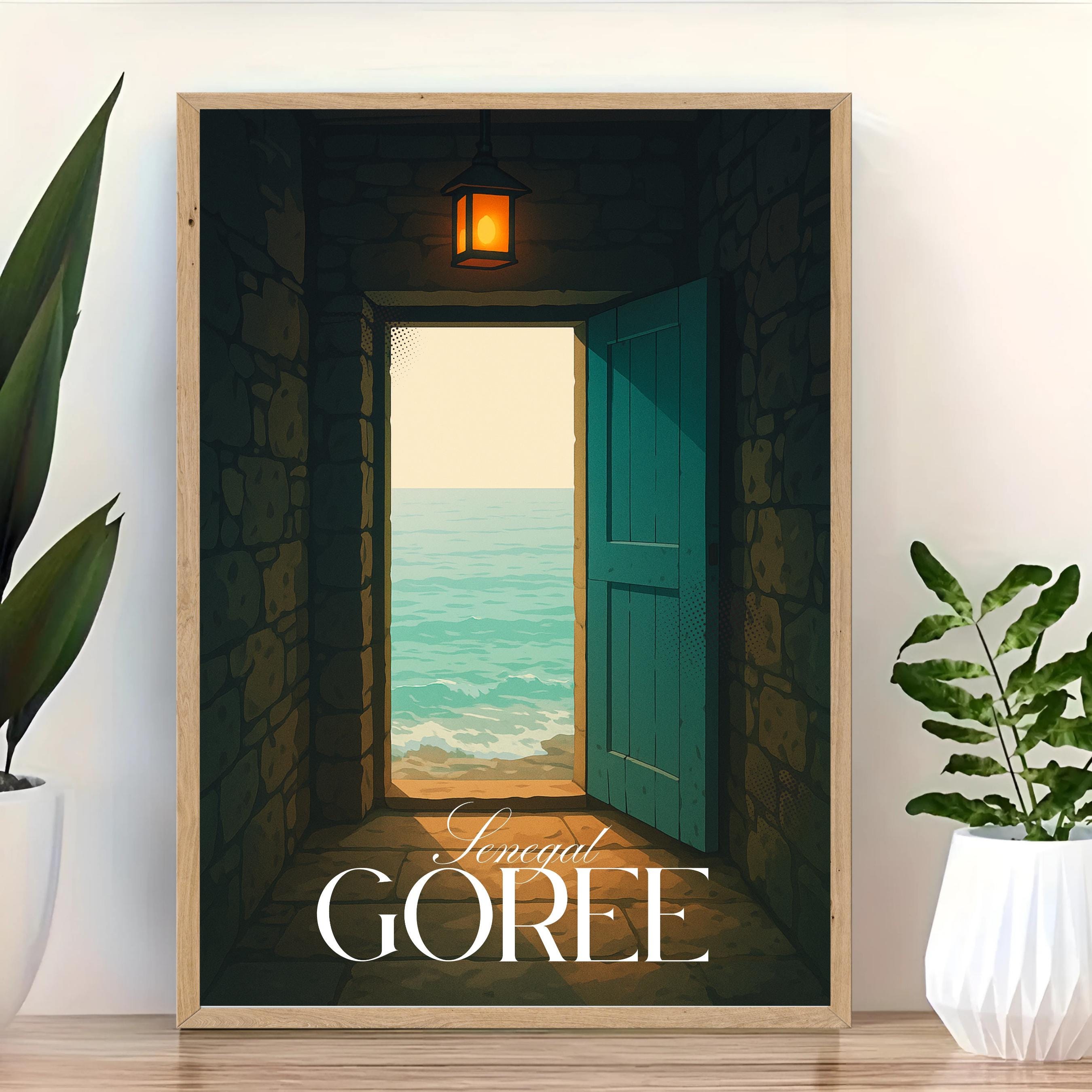 Affiche voyage - Ile de Gorée, Dakar, Sénégal, Maison des Esclaves - art moderne, impression, poster