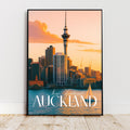 Affiche voyage - Auckland, Nouvelle Zélande, Océanie, Skyline - art moderne, impression, poster