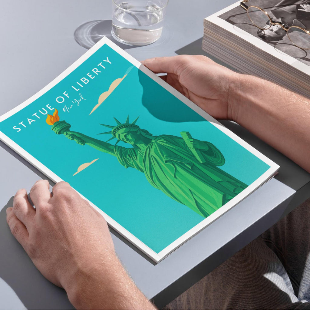 Affiche voyage - Statue de la Liberté, New York, USA, Amérique - moderne, impression, poster