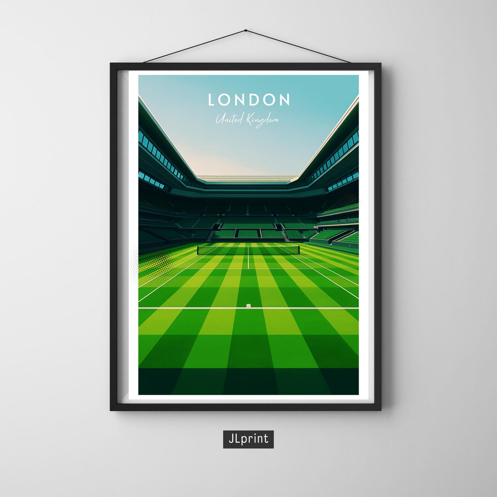 Affiche sport - Tennis, Londres, Royaume Uni, Grand Chelem - art moderne, impression, poster