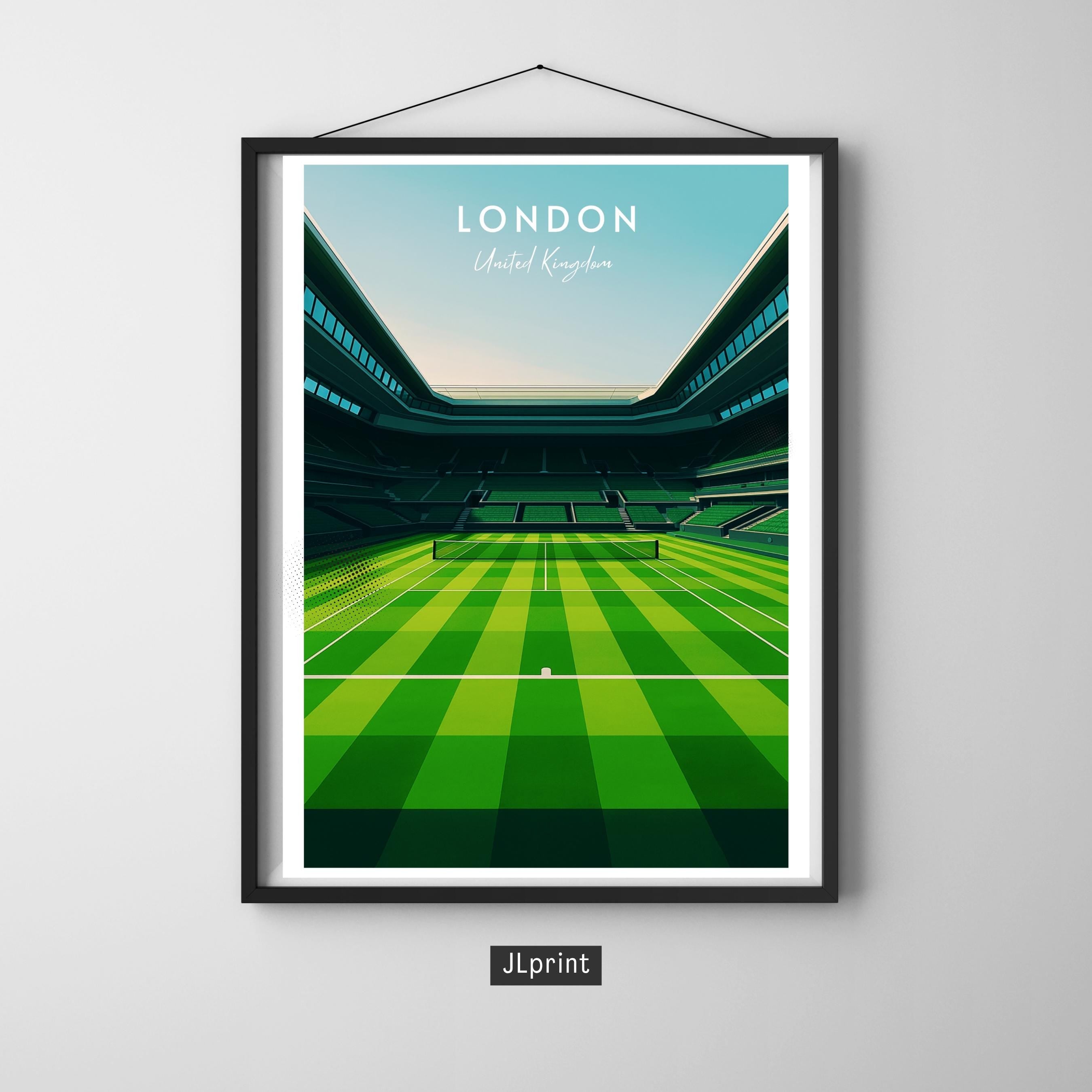 Affiche sport - Tennis, Londres, Royaume Uni, Grand Chelem - art moderne, impression, poster