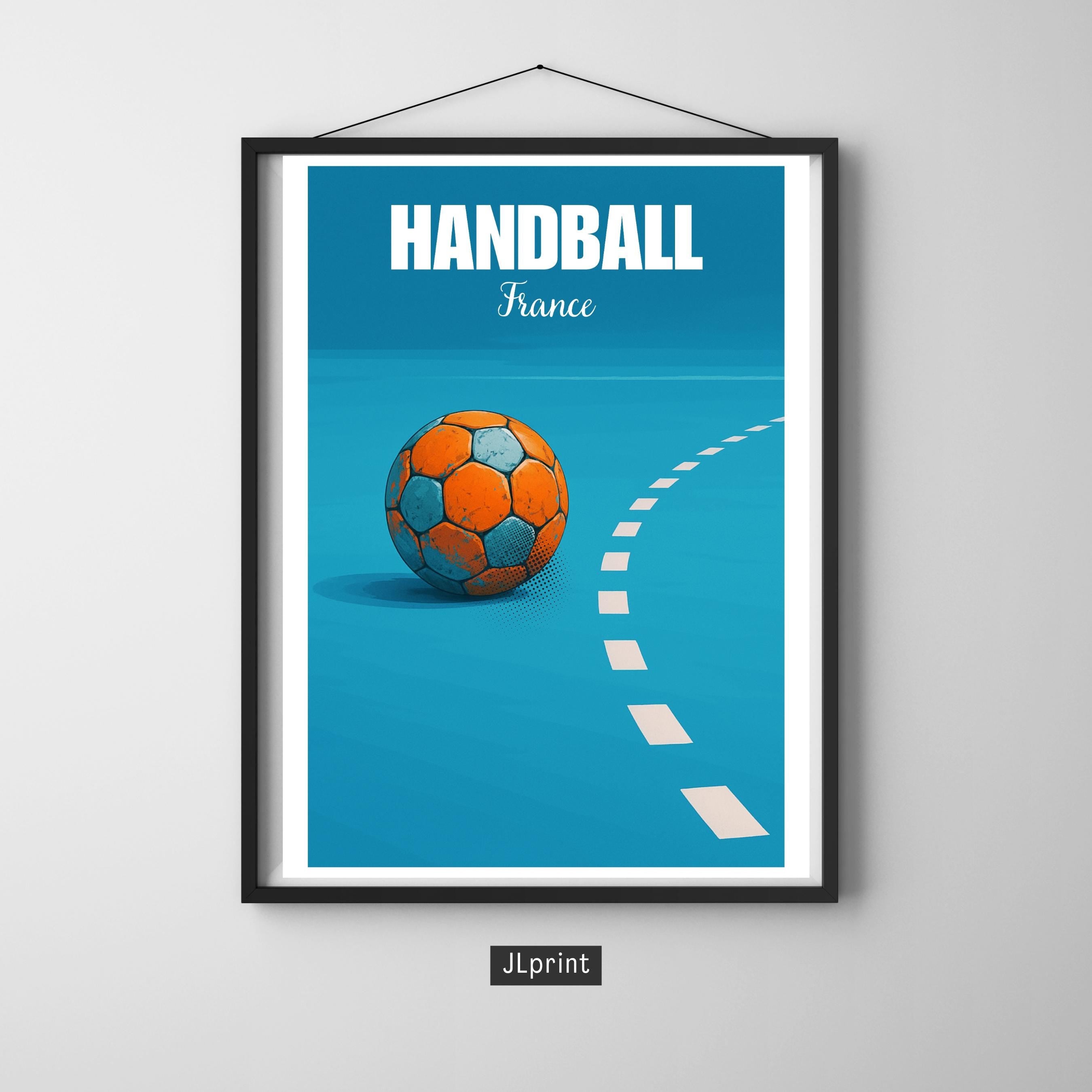 Affiche sport - Handball, Terrain, Balle, France - moderne, impression, poster