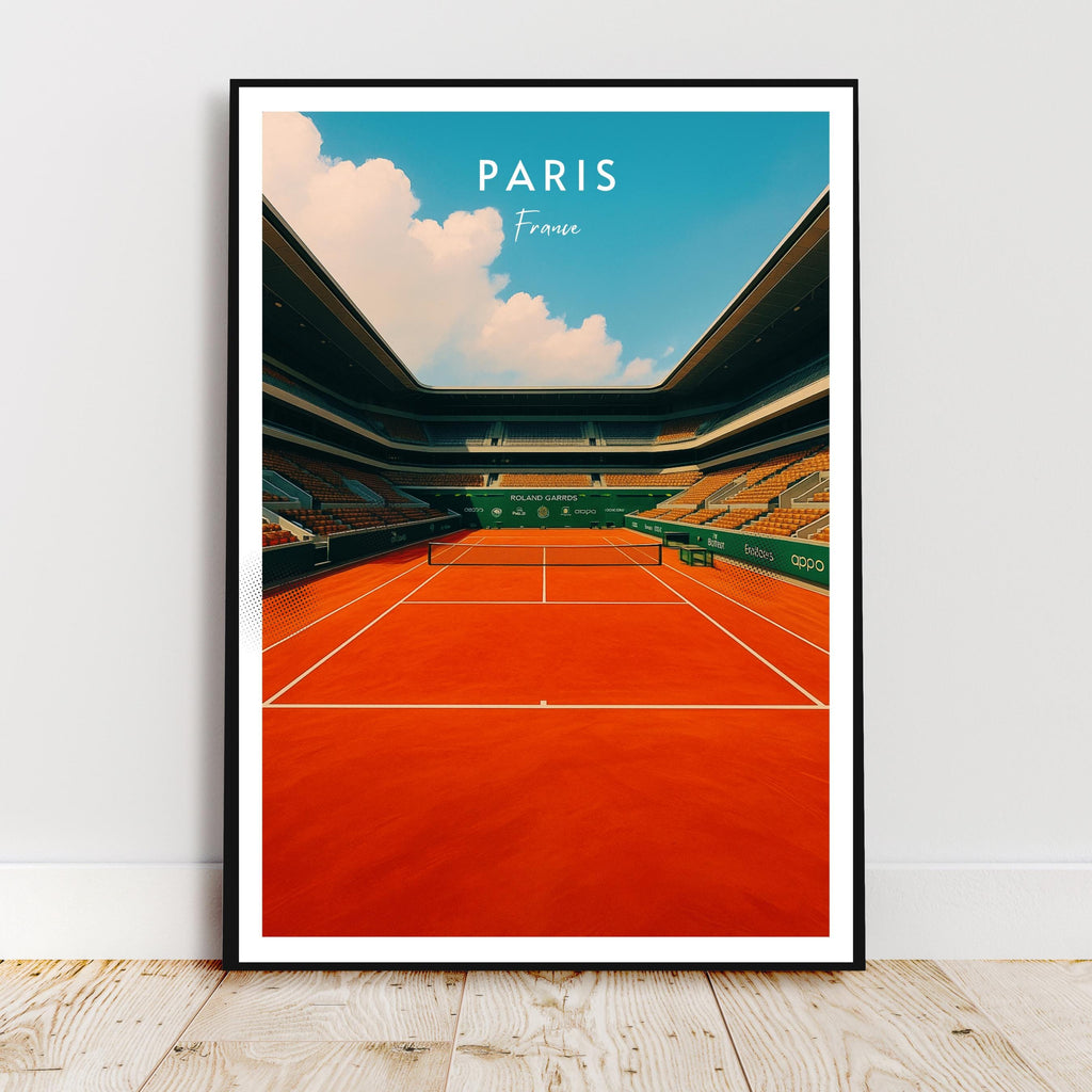 Affiche sport - Tennis, Paris, France, Grand Chelem - art moderne, impression, poster