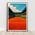 Affiche sport - Tennis, Paris, France, Grand Chelem - art moderne, impression, poster
