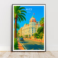 Affiche voyage - Nice, Côte d’Azur, France, Promenade des Anglais - art moderne, impression, poster