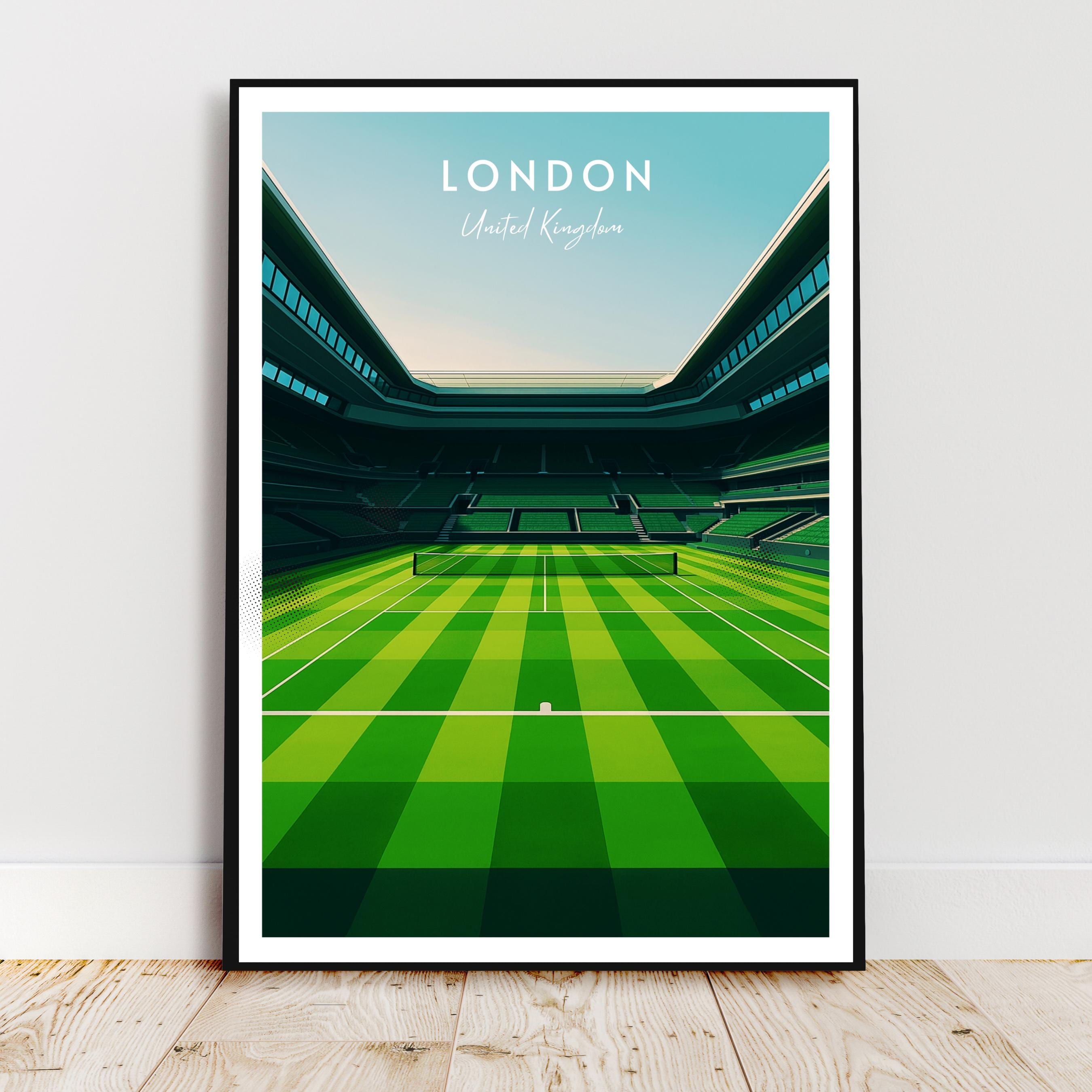 Affiche sport - Tennis, Londres, Royaume Uni, Grand Chelem - art moderne, impression, poster