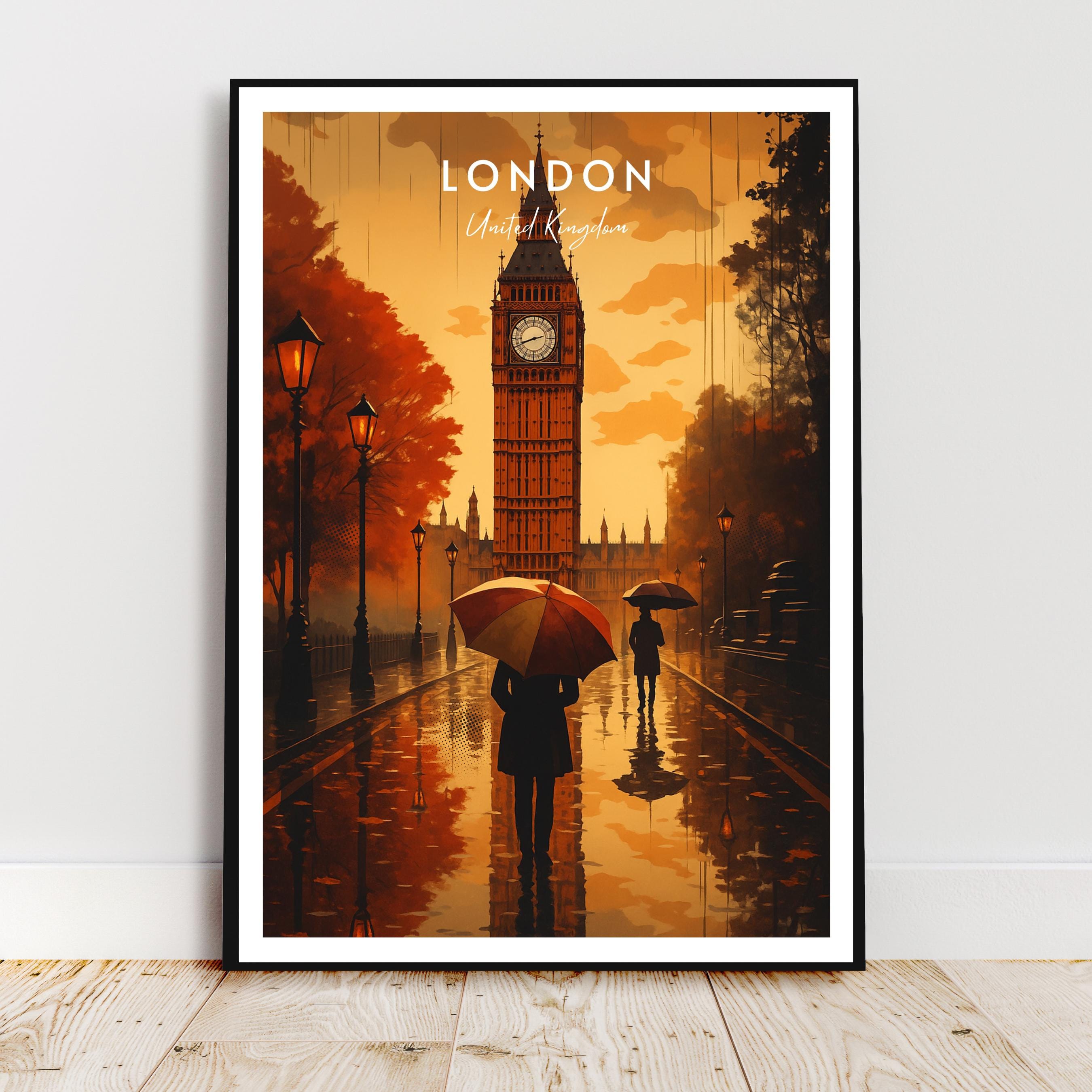 Affiche voyage - Londres, Angleterre, Royaume Uni, Big Ben - art moderne, impression, poster