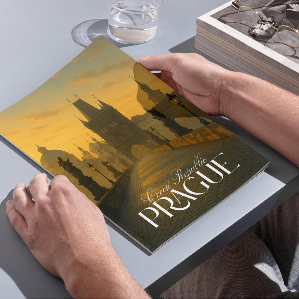 Affiche voyage - Prague, République Tchèque, Tchéquie, Pont Charles - art moderne, impression, poster