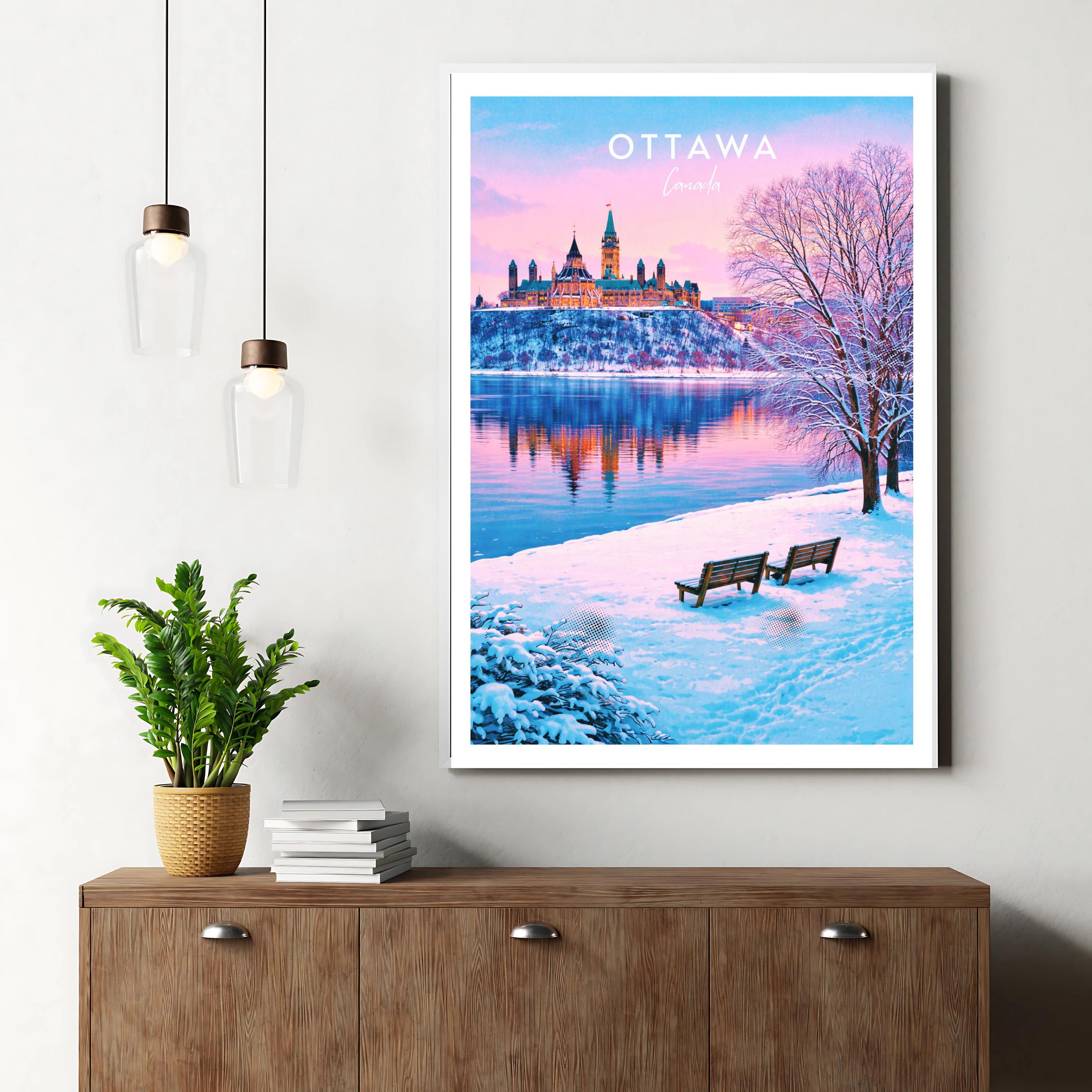 Affiche voyage - Ottawa, Ontario, Canada, Amerique - art moderne, impression, poster