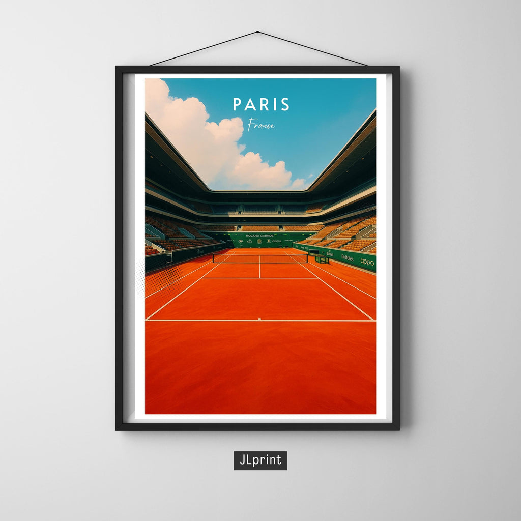 Affiche sport - Tennis, Paris, France, Grand Chelem - art moderne, impression, poster