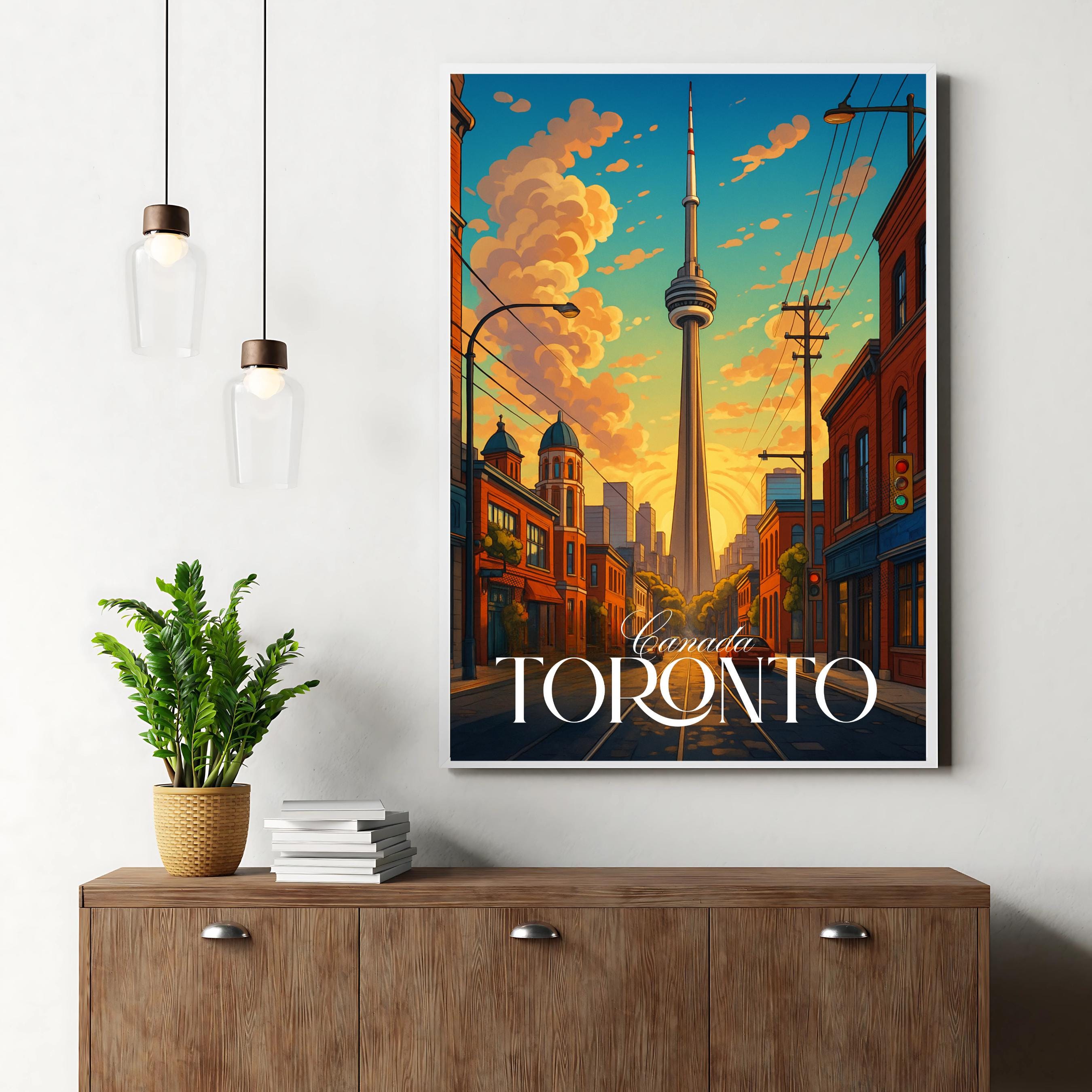 Affiche voyage - Toronto, Canada, Amerique, Tour CN - art moderne, impression, poster
