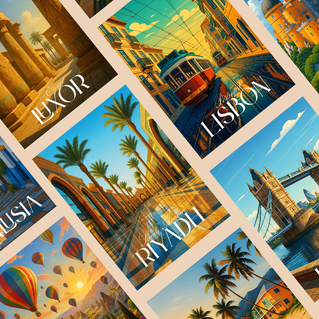 Affiche voyage - Riyadh, Arabie Saoudite, Moyen Orient, Asie - art moderne, impression, poster
