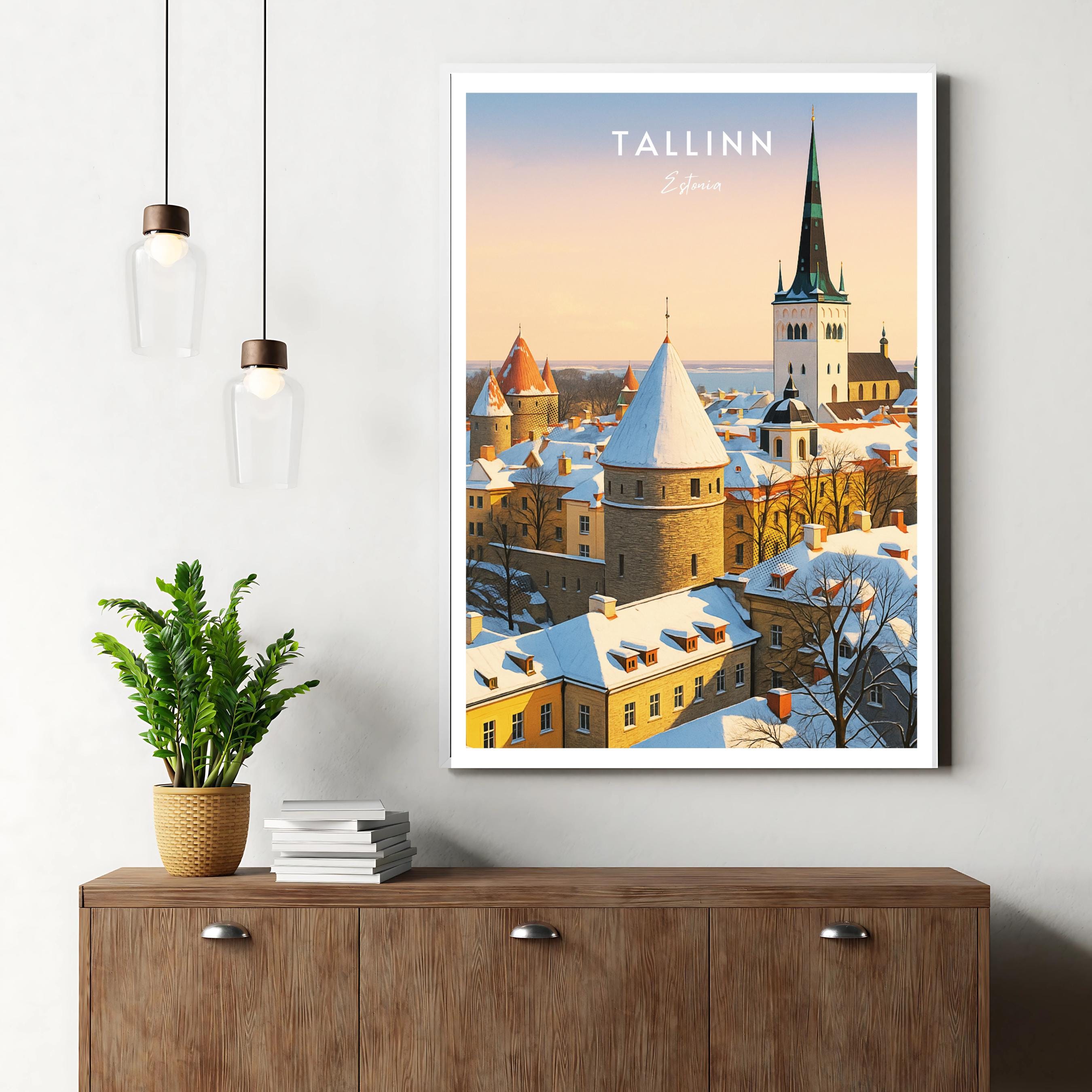 Affiche voyage - Tallinn, Estonie, Europe, Pays Baltes - art moderne, impression, poster