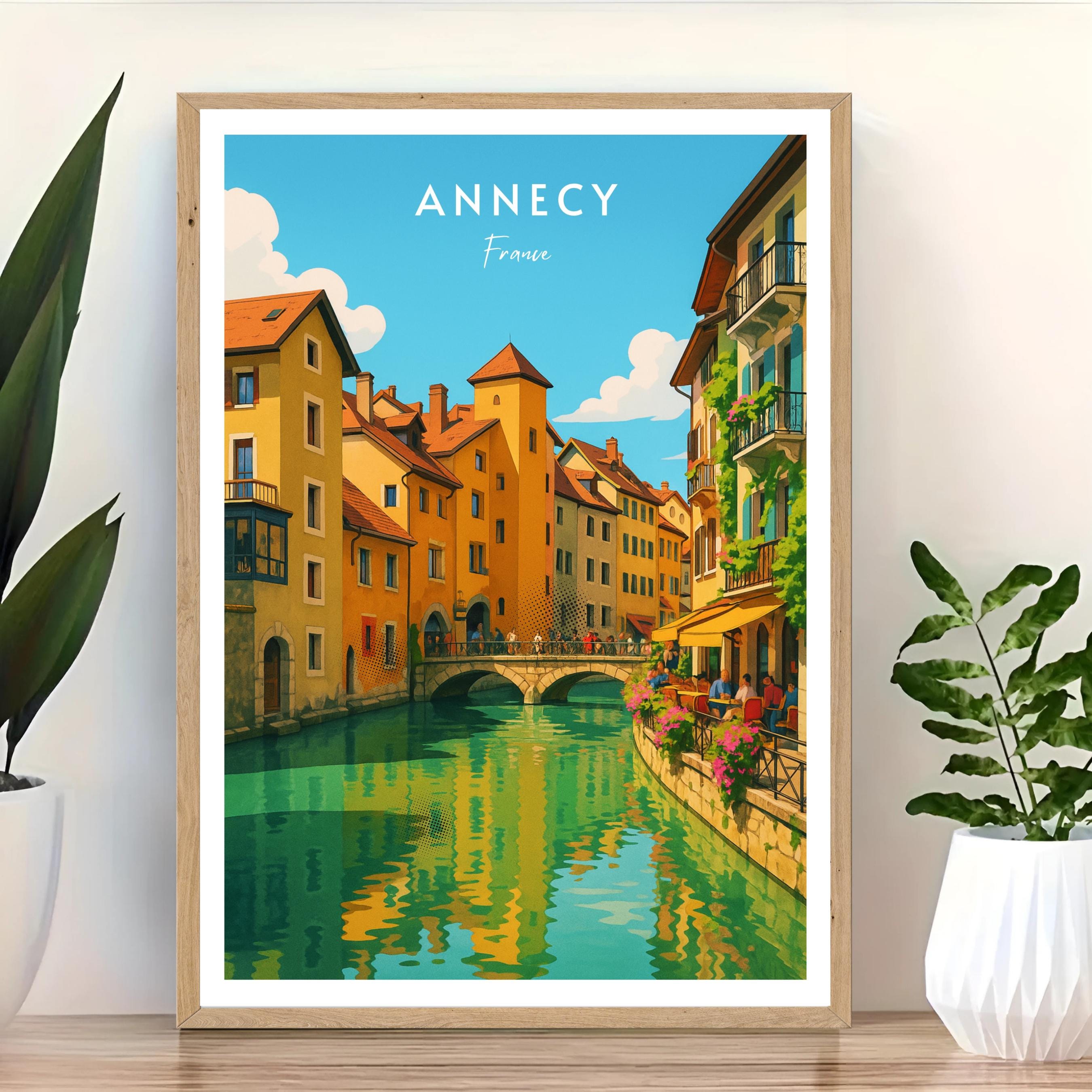 Affiche voyage - Annecy, Alpes, France, Lac - art moderne, impression, poster