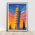 Affiche voyage - Pise, Toscane, Italie, Tour de Pise - art moderne, impression, poster