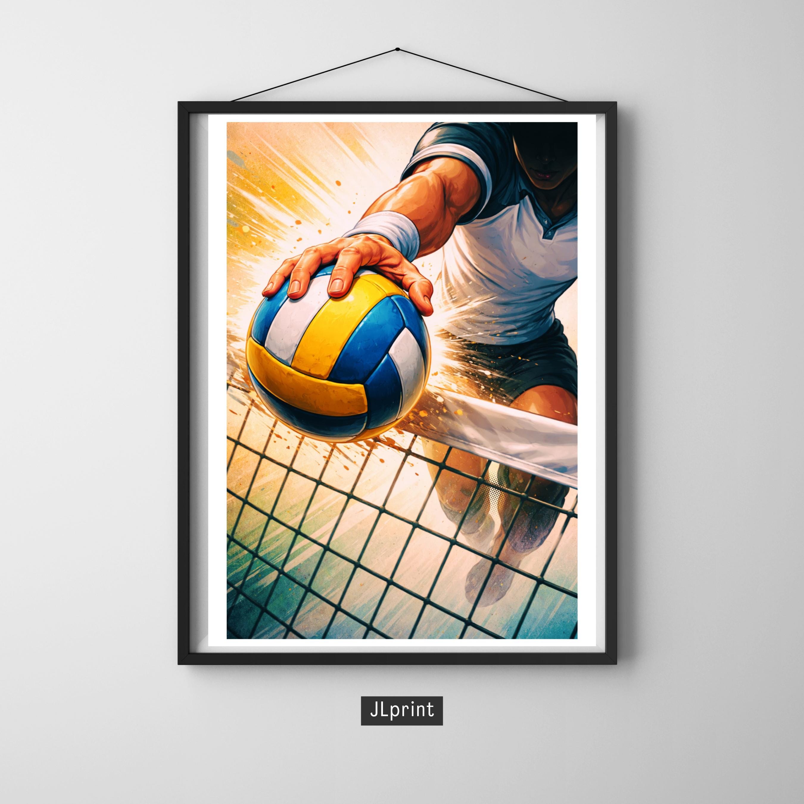 Affiche sport - Volleyball, Volley, Ballon, Match - art moderne, impression, poster