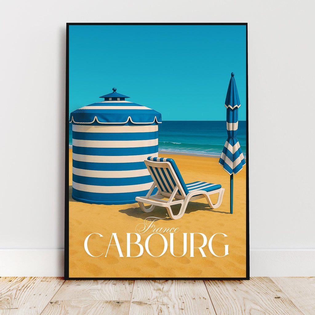 Affiche voyage - Cabourg, Normandie, France, Plage - art moderne, impression, poster
