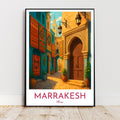 Affiche voyage - Marrakech, Maroc, Maghreb, Médina - art moderne, impression, poster
