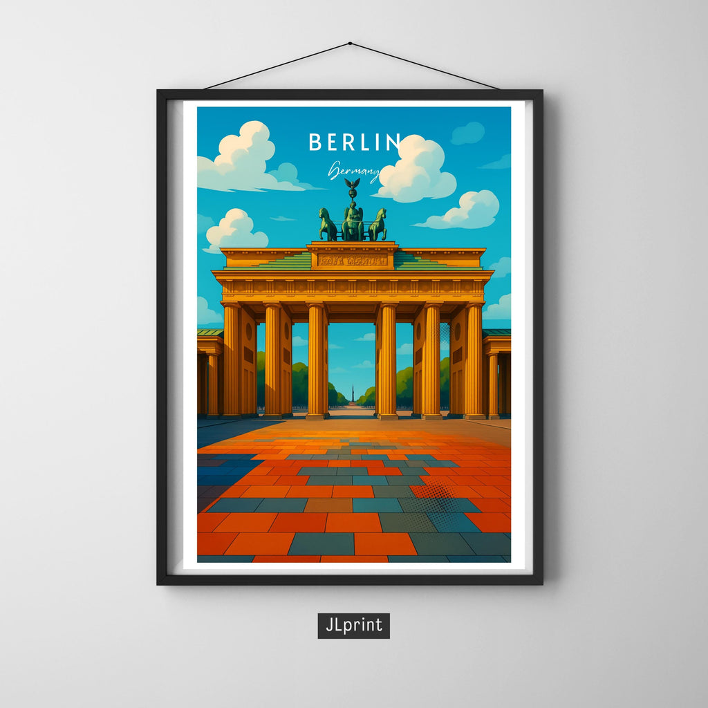 Affiche voyage - Berlin, Allemagne, Europe, Porte de Brandebourg - art moderne, impression, poster