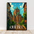 Affiche voyage - Quebec, Canada, Amerique, Chateau Frontenac - art moderne, impression, poster
