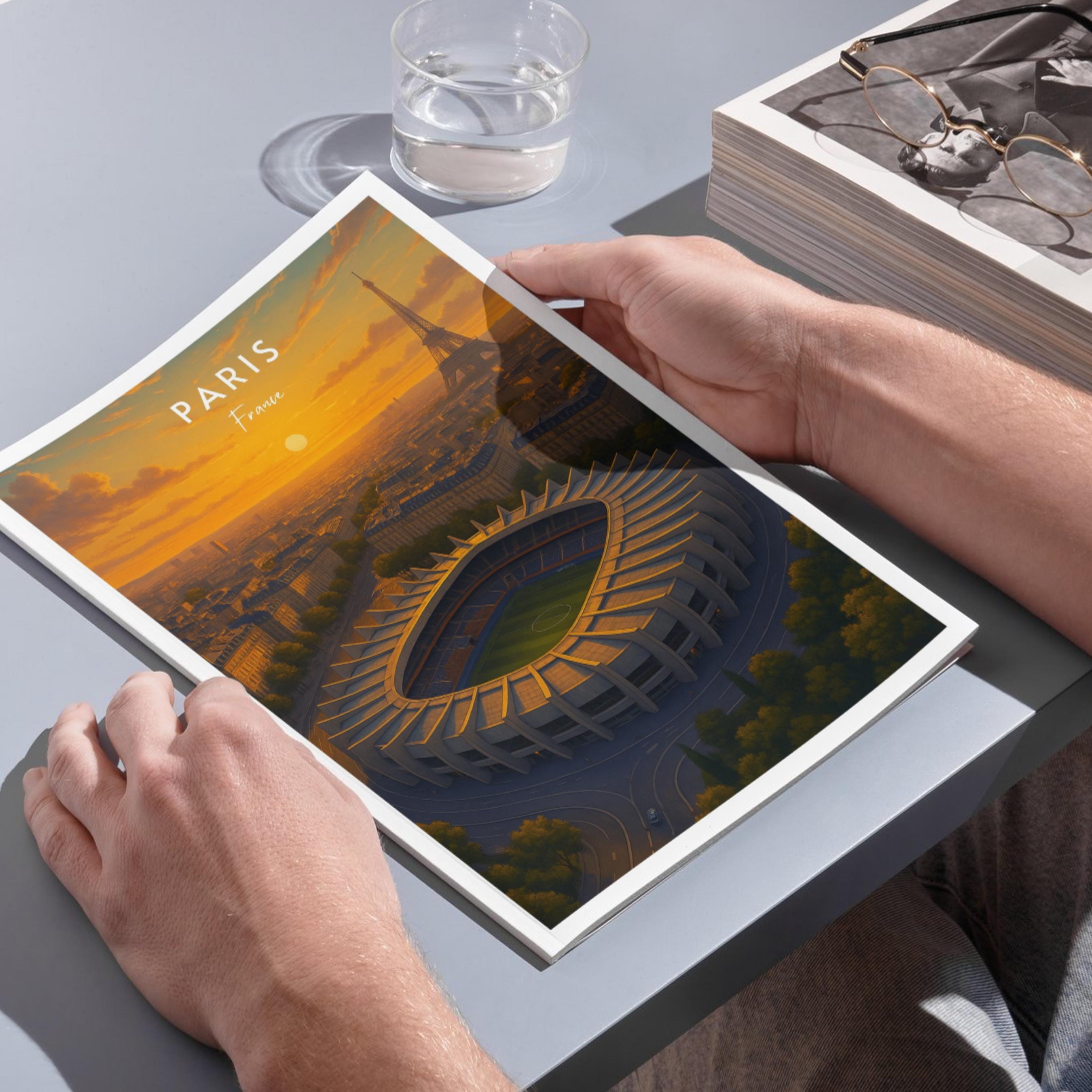 Affiche sport - Football, Paris, France, Stade Parc des Princes - art moderne, impression, poster