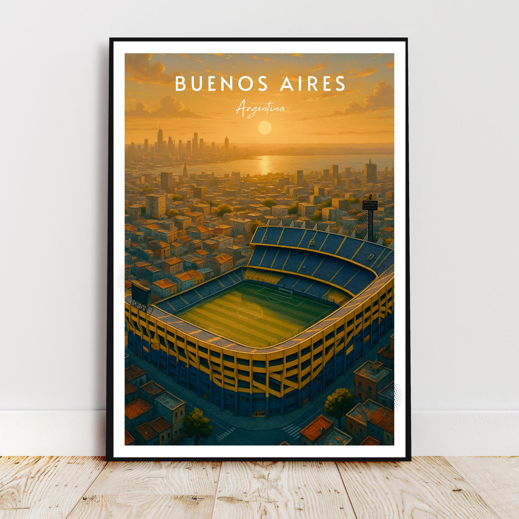 Affiche sport - Football, Buenos Aires, Argentine, Stade Bombonera - art moderne, impression, poster