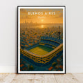Affiche sport - Football, Buenos Aires, Argentine, Stade Bombonera - art moderne, impression, poster