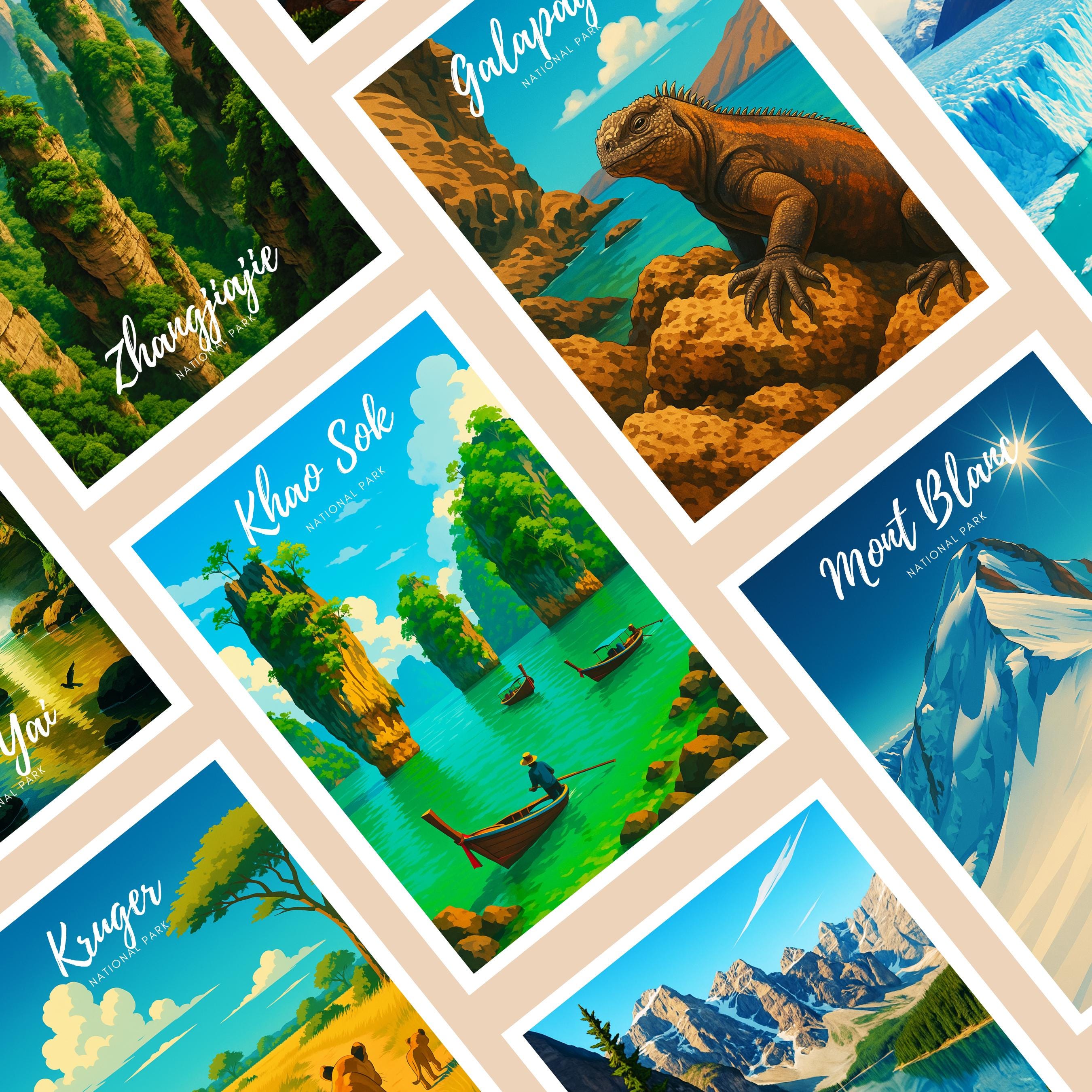 Affiche voyage - Khao Sok, Parc National, Thaïlande, Asie - art moderne, impression, poster